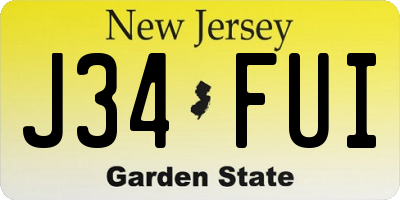 NJ license plate J34FUI