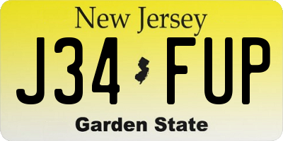 NJ license plate J34FUP