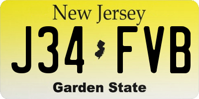 NJ license plate J34FVB