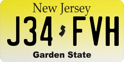 NJ license plate J34FVH