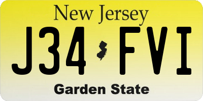 NJ license plate J34FVI