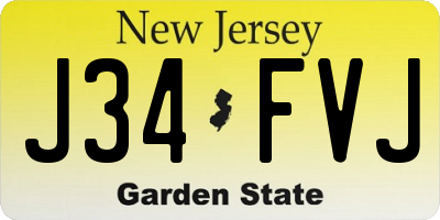 NJ license plate J34FVJ