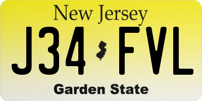 NJ license plate J34FVL