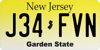 NJ license plate J34FVN