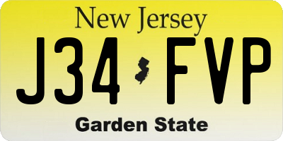 NJ license plate J34FVP