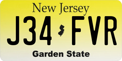 NJ license plate J34FVR