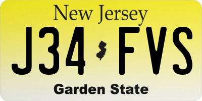 NJ license plate J34FVS