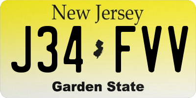 NJ license plate J34FVV