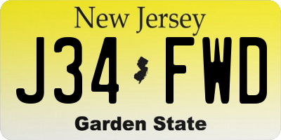 NJ license plate J34FWD