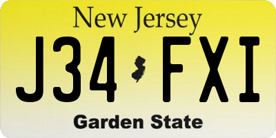 NJ license plate J34FXI