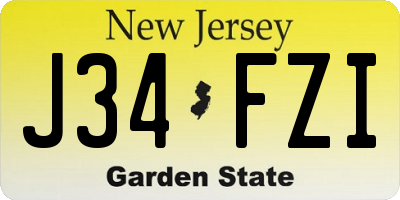 NJ license plate J34FZI