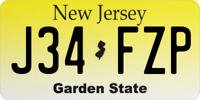 NJ license plate J34FZP