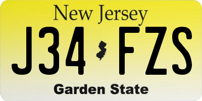 NJ license plate J34FZS