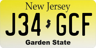 NJ license plate J34GCF