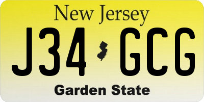 NJ license plate J34GCG