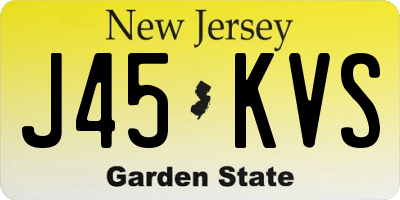 NJ license plate J45KVS