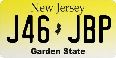 NJ license plate J46JBP