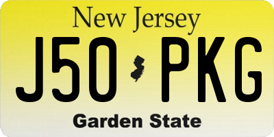 NJ license plate J50PKG