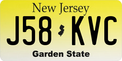 NJ license plate J58KVC