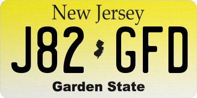 NJ license plate J82GFD