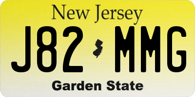 NJ license plate J82MMG