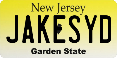 NJ license plate JAKESYD