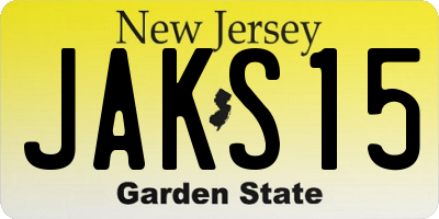 NJ license plate JAKS15