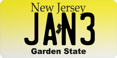 NJ license plate JAN3