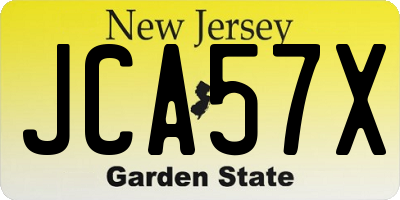 NJ license plate JCA57X