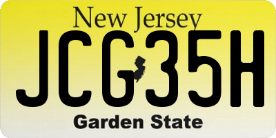 NJ license plate JCG35H