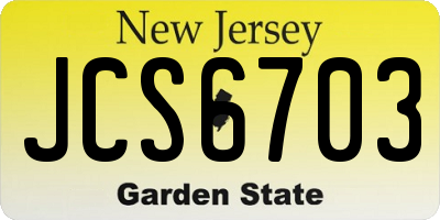 NJ license plate JCS6703