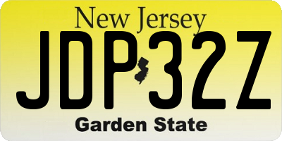 NJ license plate JDP32Z