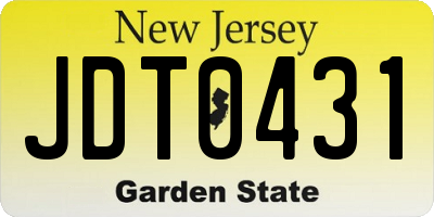 NJ license plate JDT0431