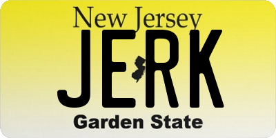 NJ license plate JERK