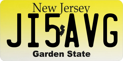 NJ license plate JI5AVG