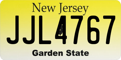 NJ license plate JJL4767
