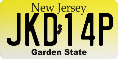 NJ license plate JKD14P