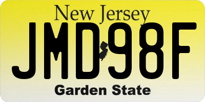 NJ license plate JMD98F