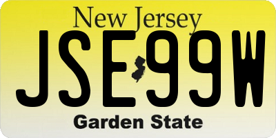 NJ license plate JSE99W