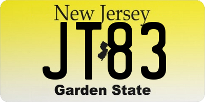 NJ license plate JT83