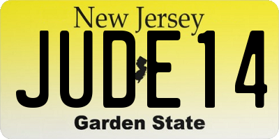 NJ license plate JUDE14