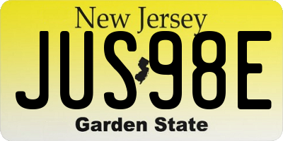 NJ license plate JUS98E