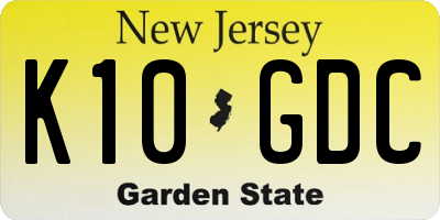 NJ license plate K10GDC