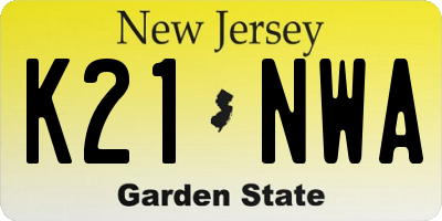 NJ license plate K21NWA