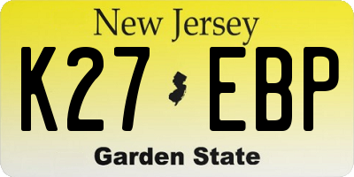 NJ license plate K27EBP