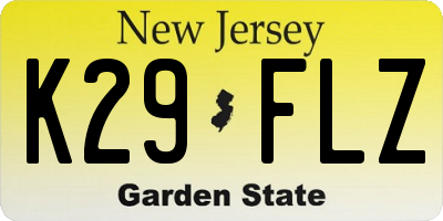 NJ license plate K29FLZ