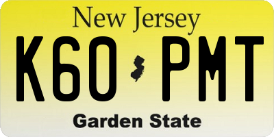 NJ license plate K60PMT