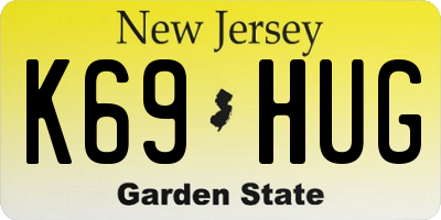 NJ license plate K69HUG