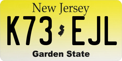 NJ license plate K73EJL