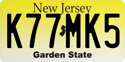 NJ license plate K77MK5